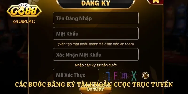 Các bước đăng ký tài khoản cược trực tuyến đơn giản