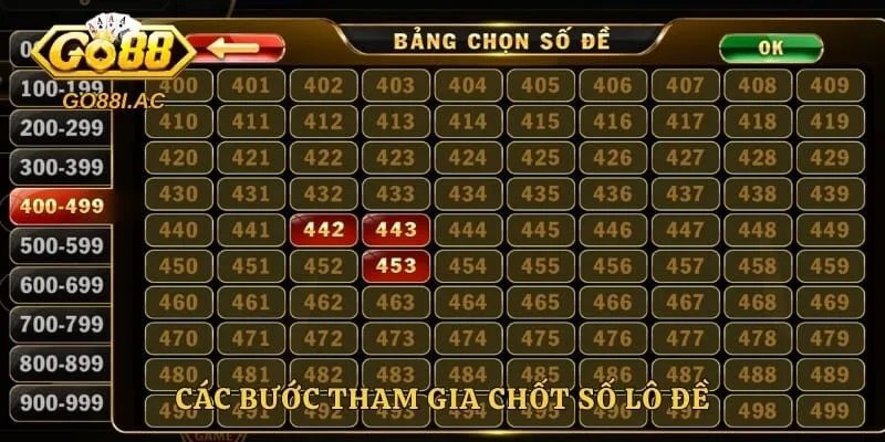 Các bước tham gia chốt số lô đề