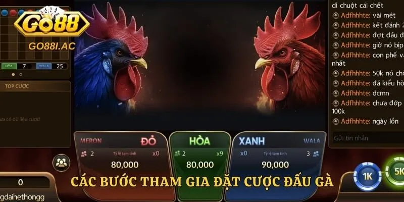 Đá Gà Go88 – Trải Nghiệm Theo Dõi Những Trận Đấu Hấp Dẫn 4 Các bước tham gia đặt cược