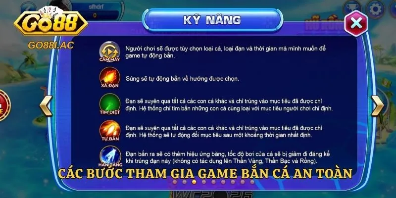 Bắn Cá Hải Tặc – Phiêu Lưu Săn Kho Báu Đổi Thưởng Cực Khủng 6 Các bước tham gia game bắn cá an toàn