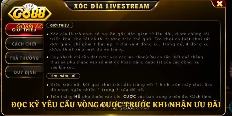 Đọc kỹ yêu cầu vòng cược trước khi nhận ưu đãi