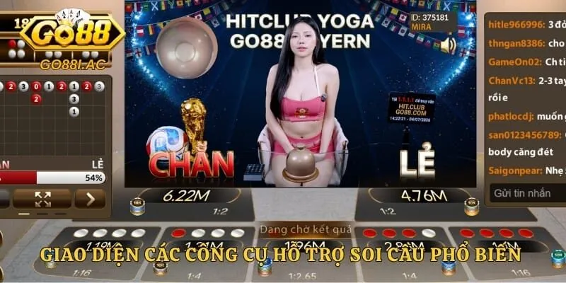 Giao diện các công cụ hỗ trợ soi cầu phổ biến hiện đại