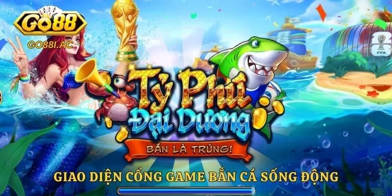 Giao diện cổng game bắn cá sống động 