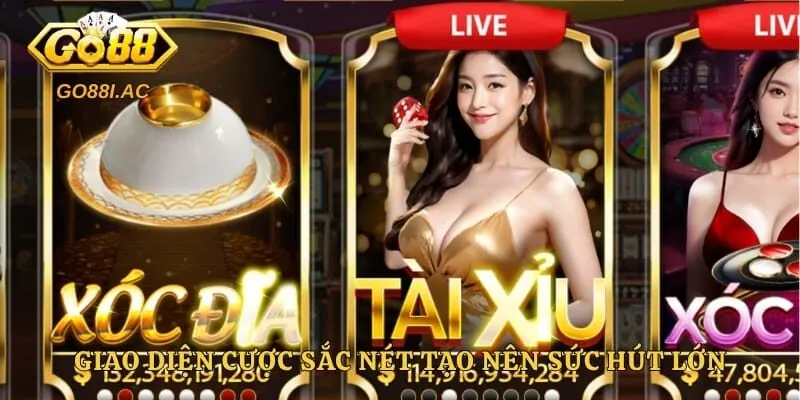 Giao diện cược sắc nét tạo nên sức hút lớn 