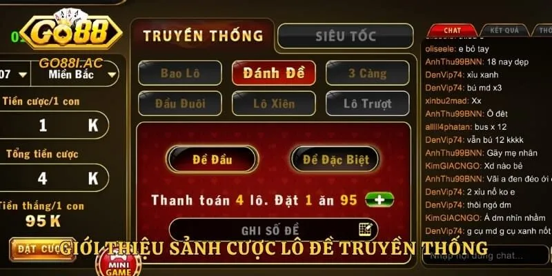Xổ Số Truyền Thống - Khám Phá Sảnh Cược Uy Tín Go88 2 Giới thiệu sảnh cược lô đề truyền thống chuyên nghiệp nhất