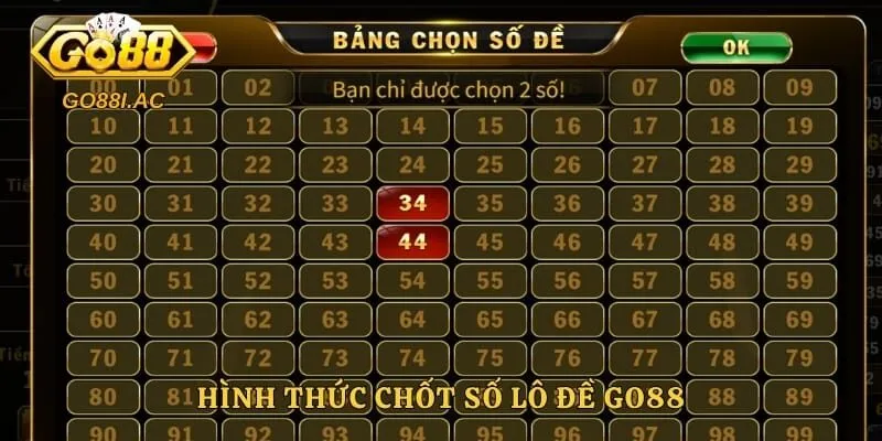 Hình thức chốt số lô đề Go88