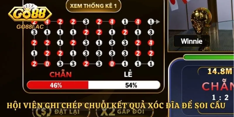 Hội viên ghi chép chuỗi kết quả xóc đĩa để soi cầu hiệu quả hơn