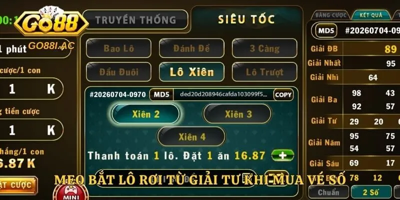 Xổ Số Truyền Thống - Khám Phá Sảnh Cược Uy Tín Go88 6 Mẹo bắt lô rơi từ giải tư khi mua vé số