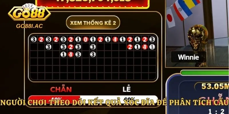Người chơi theo dõi kết quả xóc đĩa để phân tích cầu