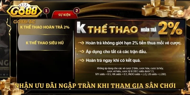 Thể Thao GO88 - Sân Chơi Giải Trí Trực Tuyến Đỉnh Cao Châu Á 6 Nhận ưu đãi ngập tràn khi tham gia sân chơi hàng tuần