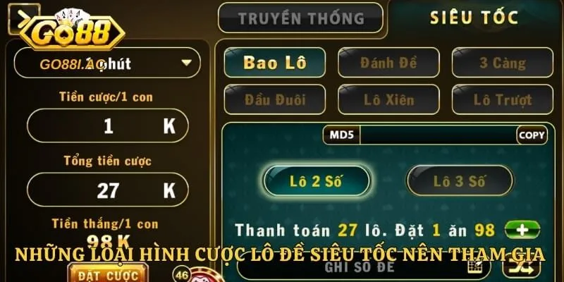 Những loại hình cược lô đề siêu tốc nên tham gia nhất