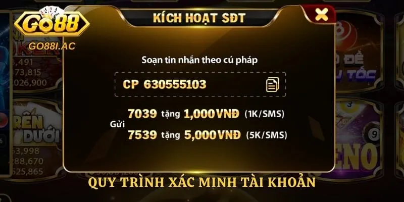 Quy trình xác minh tài khoản 