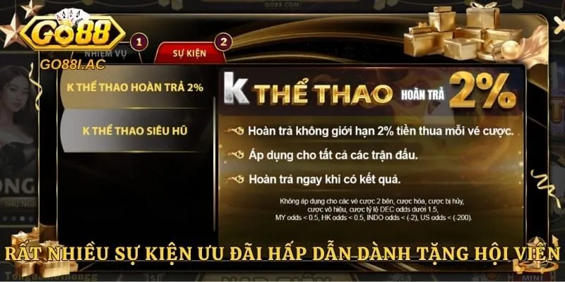 Rất nhiều sự kiện ưu đãi hấp dẫn dành tặng hội viên