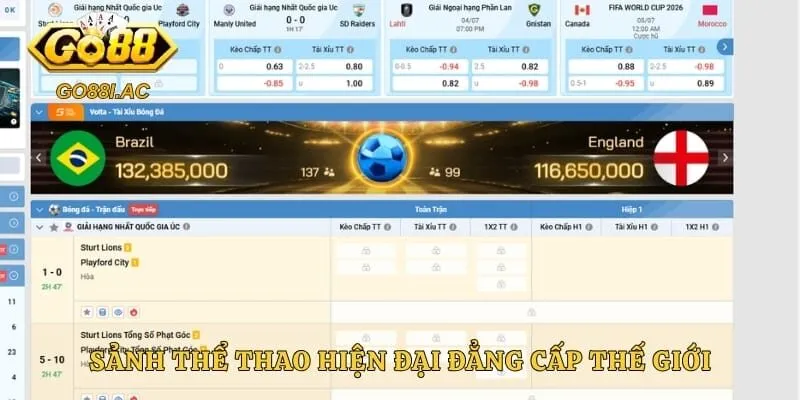 Thể Thao GO88 - Sân Chơi Giải Trí Trực Tuyến Đỉnh Cao Châu Á 2 Sảnh thể thao hiện đại mang đến không gian cá cược đẳng cấp thế giới