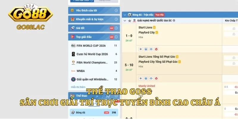 Thể Thao GO88 – Sân Chơi Giải Trí Trực Tuyến Đỉnh Cao Châu Á