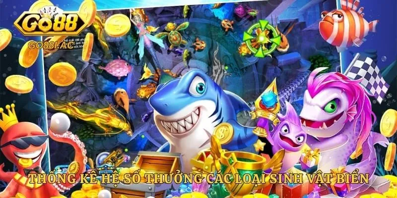 Thống kê hệ số thưởng các loại sinh vật biển
