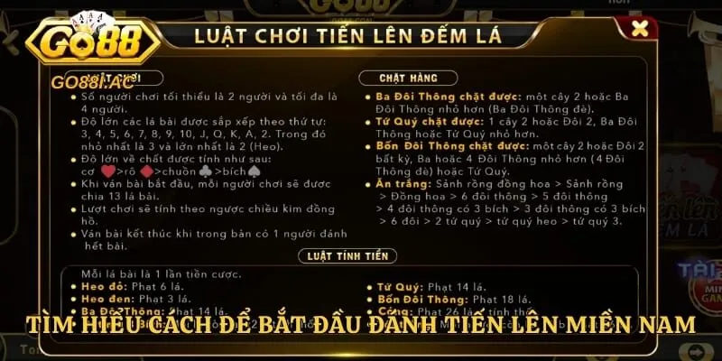 Tìm hiểu cách để bắt đầu đánh tiến lên miền Nam